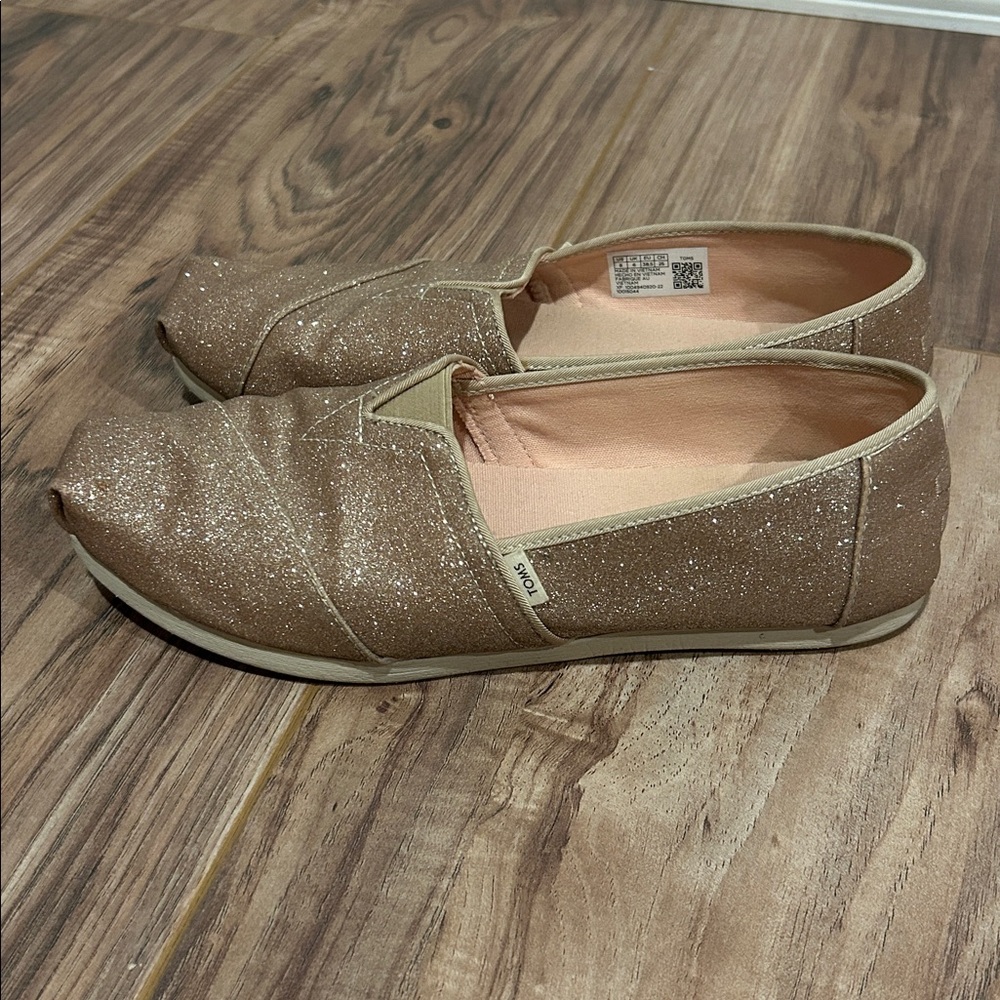 Toms Glitter Pink Slip-On Shoes - Picture 3 of 8